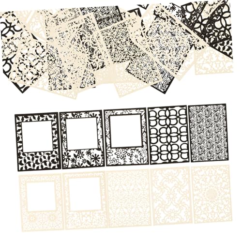 TEMPNAP 40 Blatt DIY Bastelpapier Prägung Hohlschnitt Vintage Muster Scrapbook Material für Sammelalbum Tagebuch Fotoalbum Kartenherstellung Dekoratives Retro Papier von TEMPNAP