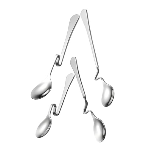 TEMPNAP 4Stücke Kaffeelöffel mit Gebogenem Multifunktionale Rührlöffel für Tee Honig Desserts Elegantes Design von TEMPNAP