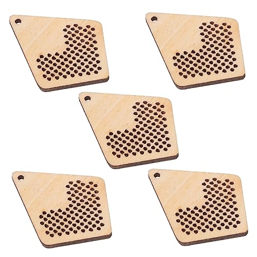 TEMPNAP 5stücke Mini Kreuzstich Holzplatten Handgefertigte Holz Chips Für Kreative Bastelprojekte Vorgebohrt Für Dekorative Und Persönliche von TEMPNAP