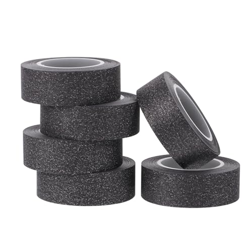 TEMPNAP 6 Rollen Schwarzes Glitzer Washi Tape pro Rolle Selbstklebendes Dekoratives Papierklebeband für Scrapbooking DIY Bastelprojekte Tagebuch Geschenkverpackung und Kreative Gestaltung TEMPNAP 6 Rollen Schwarzes Glitzer Washi Tape pro Rolle Selbstklebendes Dekoratives Papierklebeband für Scrapbooking DIY Bastelprojekte Tagebuch Geschenkverpackung und Kreative Gestaltung von TEMPNAP