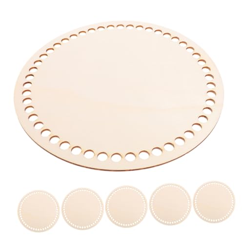 TEMPNAP 6 Stück Teiliges Runder Holz korbböden Stabile Web Strickbasis für DIY Häkeln Taschenboden zum Korbflechten und Basteln TEMPNAP 6 Stück Teiliges Runder Holz korbböden Stabile Web Strickbasis für DIY Häkeln Taschenboden zum Korbflechten und Basteln von TEMPNAP