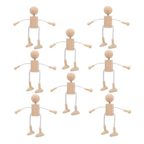 TEMPNAP 8 Stück Teiliges Unbemalte Holzspielzeug Figuren aus Naturholz zum Bemalen Kreative DIY Bastelsets für Fördert Feinmotorik und Künstlerischen Ausdruck Sichere Holzspielwaren für von TEMPNAP
