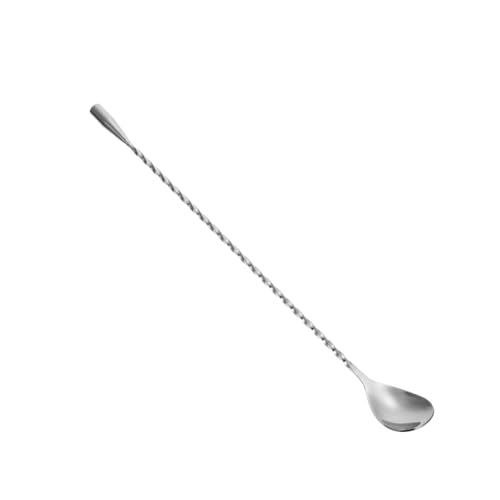 TEMPNAP Edelstahl Bar Spoon Langer Griff Rostfrei Glatte Runde Rührfläche Spülmaschinengeeignet Vielseitig für Kaffee Desserts Cocktails Küchen und Hotelgebrauch von TEMPNAP