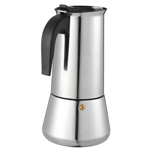 TEMPNAP Edelstahl Kaffeemaschine Mokkakanne mit Druckventil Aromatischer Kaffeegenuss für Küche Büro Restaurant Langlebig Robust Vollmundiger Geschmack Fassungsvermögen von TEMPNAP
