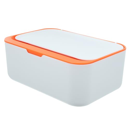 TEMPNAP Feuchttücherbox Groß mit Deckel Abnehmbare Aufbewahrungsbox für Feuchttücher und Papiertaschentücher Kindersicher Praktische Serviettenbox für Zuhause und Büro Orange Hohe von TEMPNAP