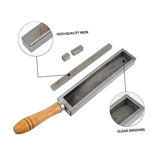 TEMPNAP Schmelzform Für Gold Und Silber Metallgussform Mit Holzgriff Geeignet Für Metallschmelzen Wie Goldschmelzform Und Silberschmelzform Inklusive Stahlstangen von TEMPNAP