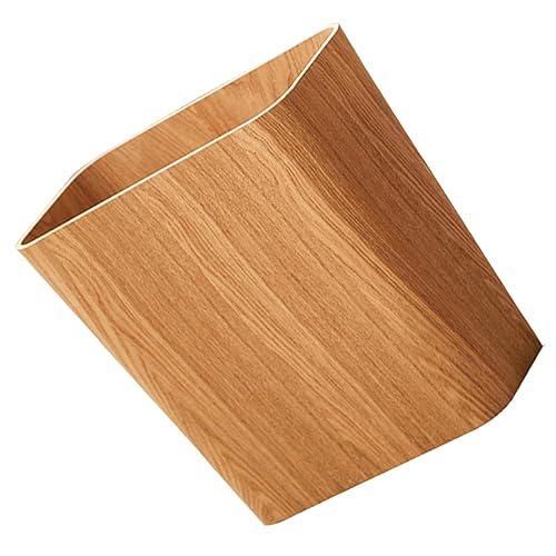 TEMPNAP Holz Abfalleimer Moderner Mülleimer für Schlafzimmer und Wohnzimmer Stilvoller Abfallbehälter Stabiler Müllcontainer für Küche und Bad Eleganter Papierkorb mit Struktur von TEMPNAP
