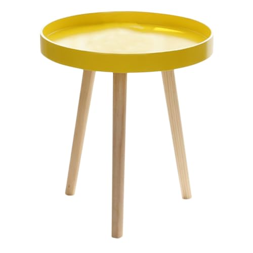TEMPNAP Kleiner Runder Beistelltisch Gelb Design für Wohnzimmer Schlafzimmer und Balkon Platzsparend Dekorativ und Vielseitig Einsetzbar TEMPNAP Kleiner Runder Beistelltisch Gelb Design für Wohnzimmer Schlafzimmer und Balkon Platzsparend Dekorativ und Vielseitig Einsetzbar von TEMPNAP
