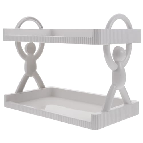 TEMPNAP Mehrschichtiges Aufbewahrungsregal aus Robustem PP Dual Nutzbar als Tisch Wandhalterung mit Einfachem Klebe Design Platzsparend für Kosmetik und Alltagsgegenstände im Bad und von TEMPNAP