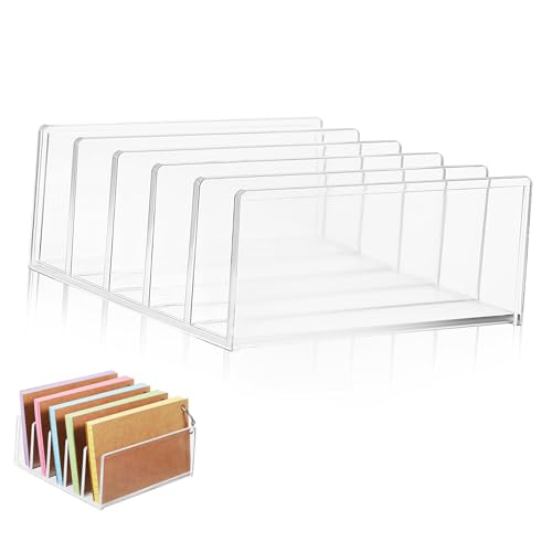 TEMPNAP Transparente Bücherregal Multifunktionales Organizer für Büro Rostfreies Material Schreibtisch Aufbewahrung Vertikales Bücherregal Buchstütze für Zuhause und Büro von TEMPNAP