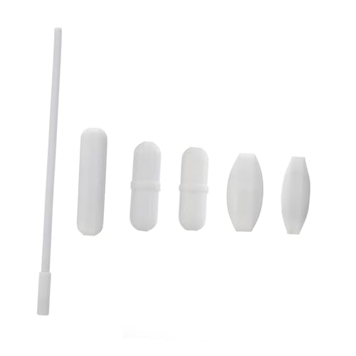 TEMPNAP Ptfe Magnetrührstäbe Weiß Korrosionsbeständig Chemisch Inert Labor Magnetic Stirrer Rührstäbe für Flüssigkeiten und Lösungsmittel mit Retriever Zubehör von TEMPNAP