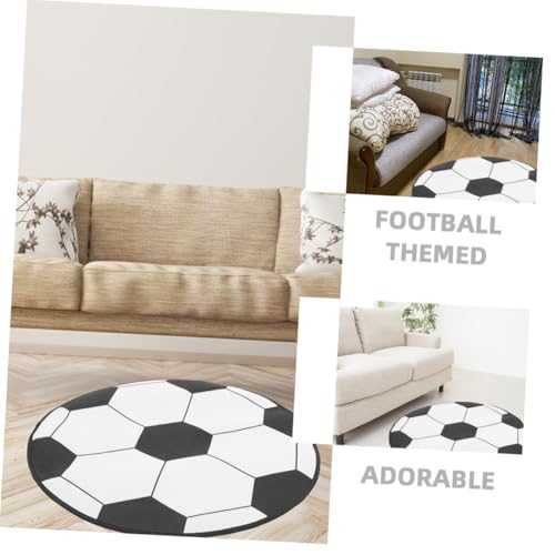 TEMPNAP Runder Fußball Teppich mit Rutschfester Unterlage Cartoon Design Spielteppich für Kinderzimmer Wohnzimmer Badezimmer Strapazierfähige und Pflegeleichte Bodendekoration TEMPNAP Runder Fußball Teppich mit Rutschfester Unterlage Cartoon Design Spielteppich für Kinderzimmer Wohnzimmer Badezimmer Strapazierfähige und Pflegeleichte Bodendekoration von TEMPNAP