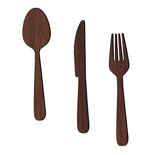 TEMPNAP Rustikale Küchenwanddeko aus Basswood Holz Vintage Besteck Wandschild mit Gabel Messer Löffel Handgefertigt Robust und Langlebig für Landhausstil Küchen Esszimmer Restaurants von TEMPNAP