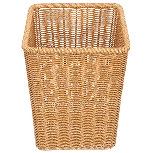 TEMPNAP Spaltmülleimer für den einzug house decoration Küchenmüll kann Papierkörbe aus Korbgeflecht Stock mülltonnenbox geflochtener Mülleimer Quadratmüll kann Plastik Khaki von TEMPNAP