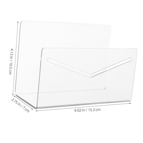TEMPNAP Transparenter Acryl Briefhalter Briefablage Vertikal Dokumentenorganizer für Schreibtisch und Büro Platzsparend Stilvolles Design Vielseitig für Briefe Rechnungen und Akten Klar von TEMPNAP