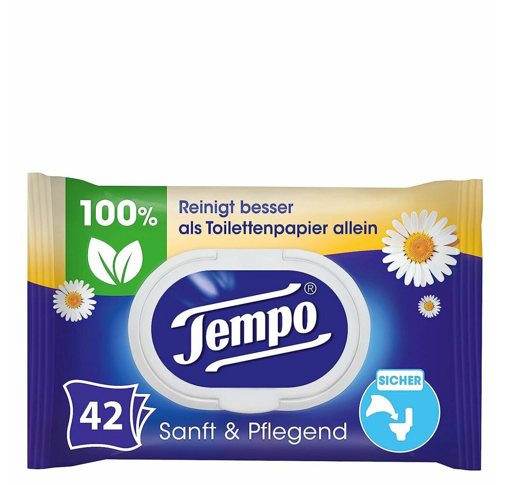 TEMPO Toilettenpapier Feuchttücher Sanft & Pflegend 42 Tücher TEMPO Toilettenpapier Feuchttücher Sanft & Pflegend 42 Tücher von TEMPO