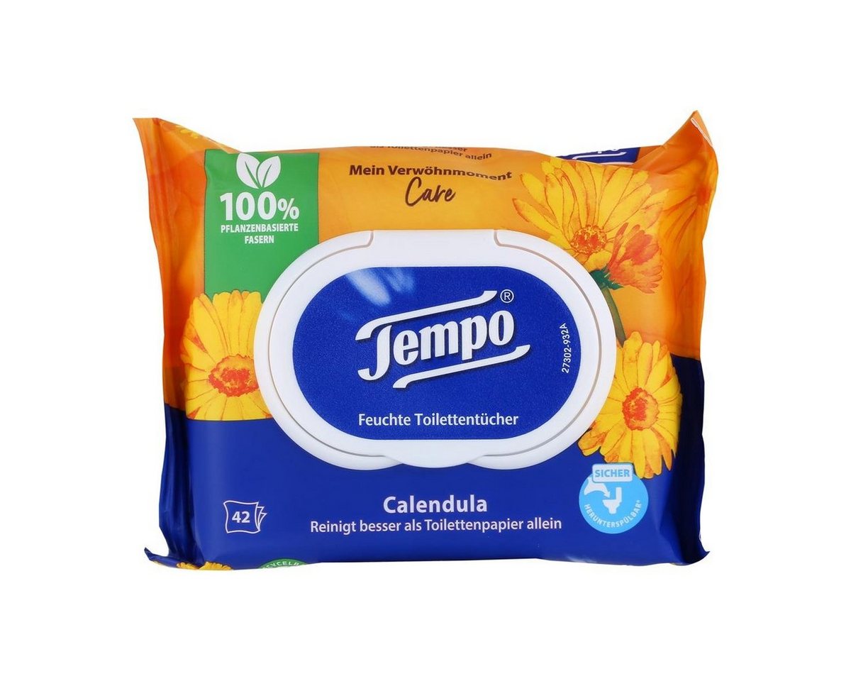 TEMPO feuchtes Toilettenpapier Tempo Feuchte Toilettentücher Calendula 42 Tücher (1er Pack) von TEMPO