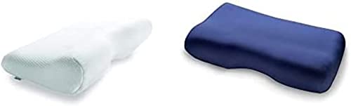 TEMPUR Millennium Kopfkissen Memory Foam ergonomisches Nackenstützkissen für Rückenschläfer, Weiß, XL Jersey-Bezug für SCHLAFKISSEN Millennium/Original S/M/L/XL blau von TEMPUR