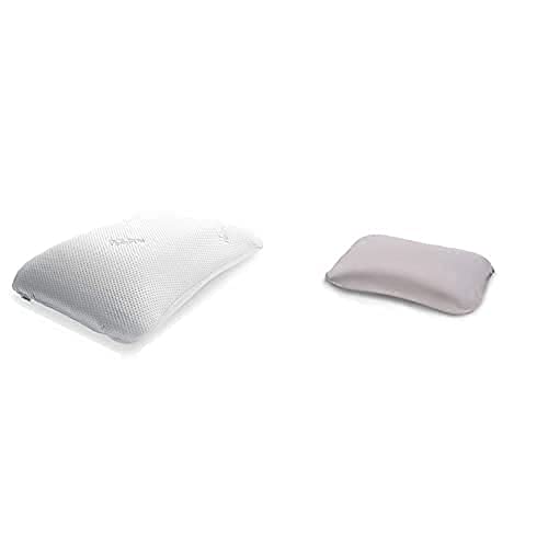 TEMPUR Symphony Schlafkissen ergonomisches Nackenstützkissen für Rücken-und Seitenschläfer, Memory Foam, Weiß, M Jersey-Kissenbezug mit Reißverschluss für Symphony Schlafkissen S/M/L Platin von TEMPUR