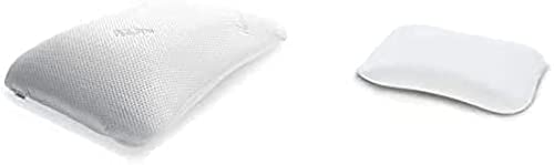 TEMPUR Symphony Schlafkissen ergonomisches Nackenstützkissen für Rücken-und Seitenschläfer, Memory Foam, Weiß, S Jersey-Kissenbezug mit Reißverschluss für Symphony Schlafkissen S/M/L weiß von TEMPUR
