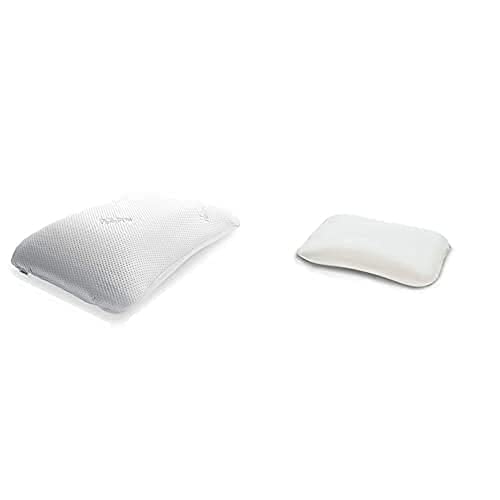 TEMPUR Symphony Schlafkissen ergonomisches Nackenstützkissen für Rücken-und Seitenschläfer, Memory Foam, Weiß, S Jersey-Kissenbezug mit Reißverschluss für Symphony Schlafkissen S/M/L beige von TEMPUR