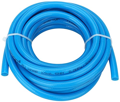 TEN-HIGH 10m Druckluftschlauch Gewebeschlauch 6,5mm ID x 10mm AD Luftschlauch Blau für pneumatisches Werkzeug, Holzbearbeitung usw. von TEN-HIGH