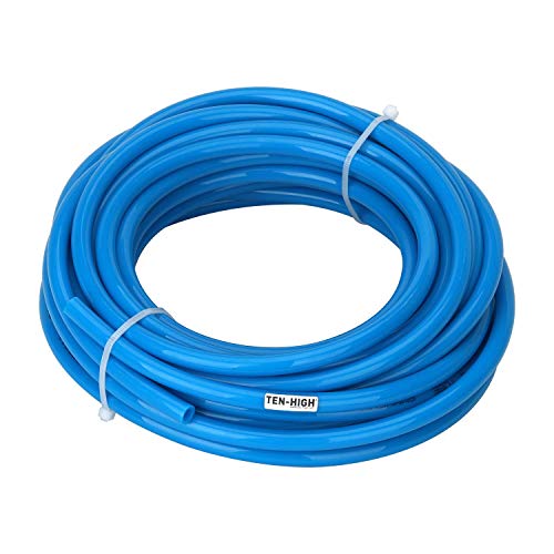 TEN-HIGH 10m PU Luftschlauch Pneumatik-Schlauch 4mm ID x 6mm AD Blau für pneumatisches Werkzeug, Holzbearbeitung usw. von TEN-HIGH