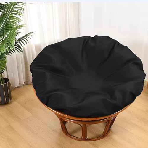 TENAGE Papasan-Kissenbezug, wasserabweisender Papasan-Stuhl-Kissenbezug, leicht zu reinigen, Papasan-Stuhlbezüge mit Reißverschluss für drinnen und draußen, 120 cm, Schwarz von TENAGE