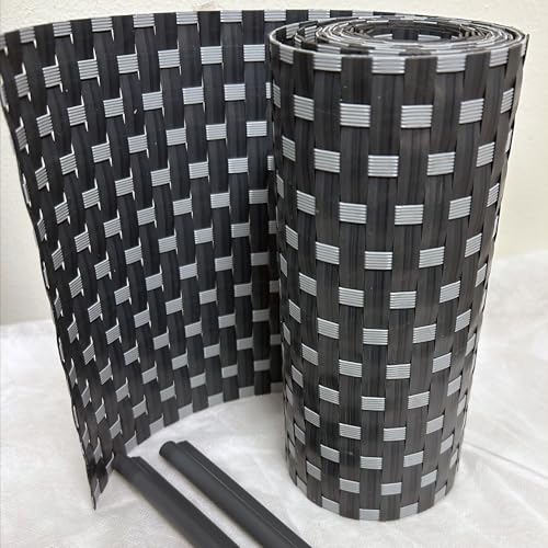 TENAX Flexi 0,19 x 2,05 m, Anthrazit/Hellgrau, Sichtschutzstreifen aus HDPE mit 2 Clips, dekorative Abdeckung für die Privatsphäre von Zaunpaneelen, Zäunen, Geländern, Balkonen und Gärten von TENAX