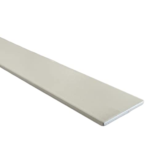 Anpassende Ballast-Profil, flach, aus Aluminium, weiß, vielseitig verwendbar, ideal für Schiebevorhang, Dicke: 2 mm - 160 CM - 40 MM von TENDAGGIMANIA