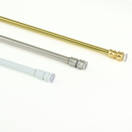 Paar Gardinenstangen Dehnbare Federstifte aus Messing mit Druckanwendung für Glasvorhänge, 8 mm Dicke - Farbe: VERNICKELT von TENDAGGIMANIA