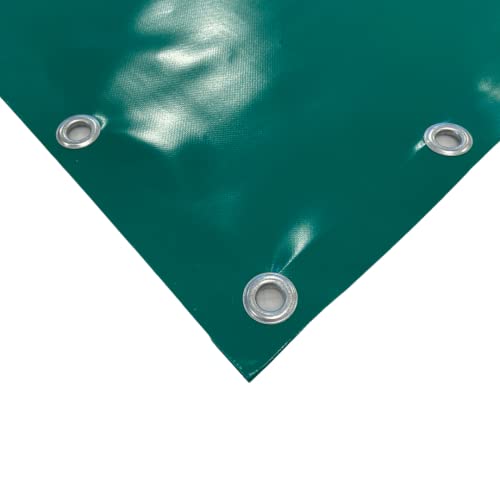 TENDAGGIMANIA LKW Plane 3x7m -mit Ösen aus Aluminium, 650 g/m²- mit umlaufendem Saum und Rundösen im Abstand von ca. 50cm- Massnahme 3m x 7m - Farbe: Grün von TENDAGGIMANIA