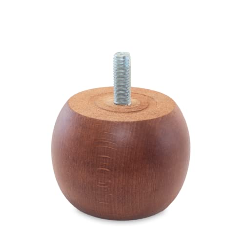 TENDAGGIMANIA Füße für Möbel aus Holz Modell Zwiebel- Möbelfüße 6CM Farbe NUSSBAUM- 1 Stuck - Füße für Möbel, Sofa, Sessel, Bettcontainer - Einfache Installation von TENDAGGIMANIA