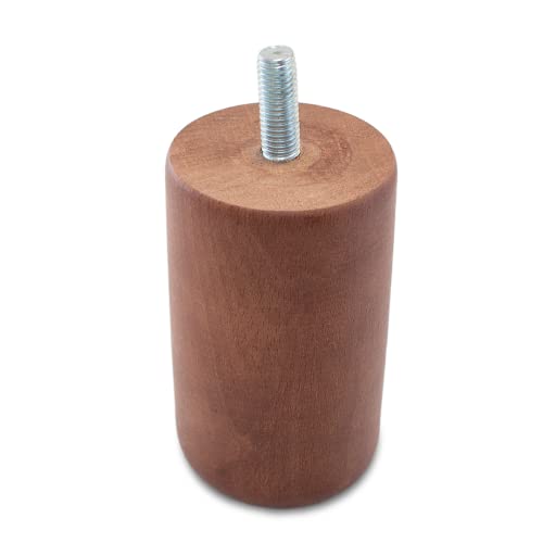 TENDAGGIMANIA Füße für Möbel aus Holz Modell Zylinder - Möbelfüße 10CM Farbe WALNUSS- 1 Stuck - Füße für Möbel, Sofa, Sessel, Bettcontainer - Einfache Installation von TENDAGGIMANIA
