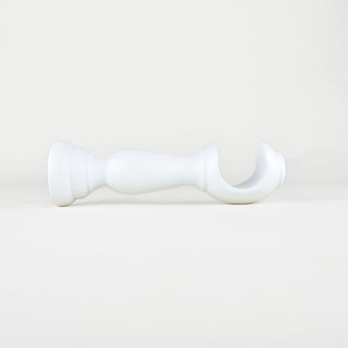 TENDAGGIMANIA Gardinenstange Halterung WEISS Länge 15 CM- Gardinen Halterung Wand für Vorhangstange Holz ∅ 35 mm (2 Stück) von TENDAGGIMANIA