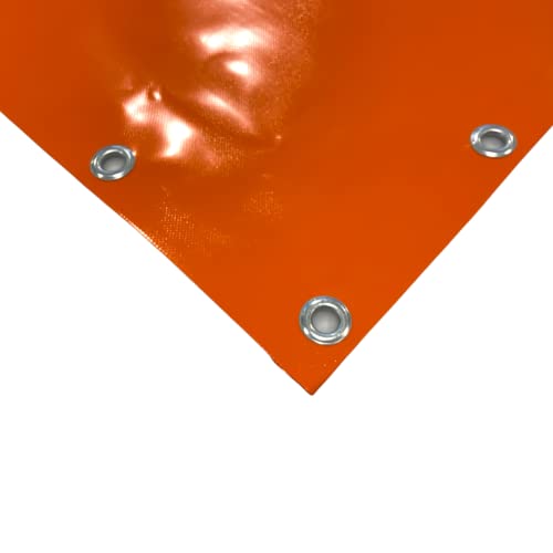 TENDAGGIMANIA LKW Plane 3x6m mit Ösen aus Aluminium, 650 g/m²- mit umlaufendem Saum und Rundösen im Abstand von ca. 50cm - Massnahme 3m x 6m - Farbe: Orange von TENDAGGIMANIA