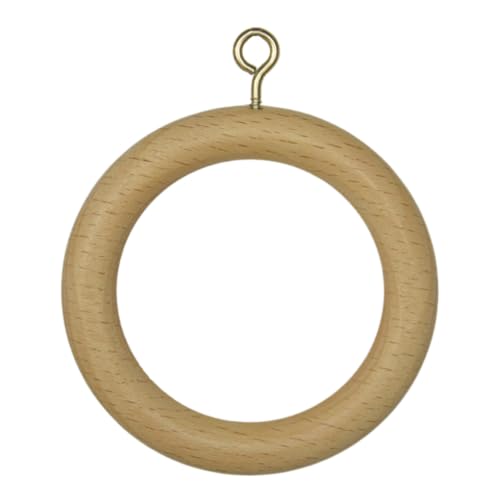 tendaggimania gardinen Ringe aus Holz, vorhangringe 70 mm, 10 Stück, für 35 mm gardinenstange, gardinenhaken duschvorhang Haken komplett mit Clips - Farbe: Natur von TENDAGGIMANIA