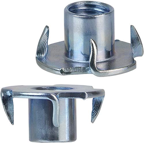 TENDAGGIMANIA T-Muttern M10 x 12 mm – 4 Stück – Gewindeschnüsse Spinne 4 Spitzen – Gewindenieten Stahlbeschläge – Gewindebuchsen für Holz, Möbel, Füße, Steckdosen Klettern von TENDAGGIMANIA
