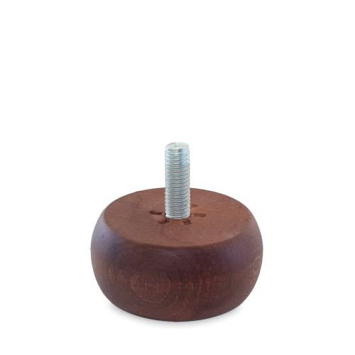 Tendaggimania ® Holzfüsse für Möbel, Sofas, Sessel und Hocker - Füsse aus hochwertigem Holz Nussbaum - Modell Zwiebel - 3 cm - 1 Stuck von TENDAGGIMANIA