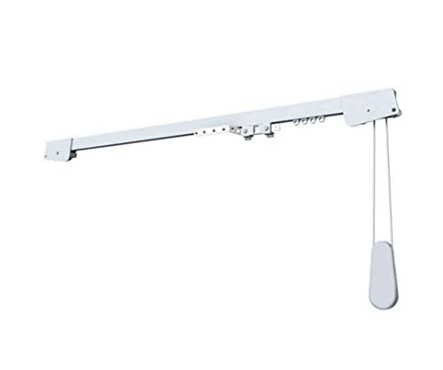 TENDAGGIMANIA Vorhangschiene Weiss - aus Alluminium - Linear Rekt, SeilzugBewegung, komplett Alle Zubehör - Personalisierbar - (Mit Seilzug, 180 cm) von TENDAGGIMANIA