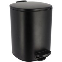 Tendance - 5l eckiger mülleimer aus metall mit fallbremse und pedal - schwarz Tendance - 5l eckiger mülleimer aus metall mit fallbremse und pedal - schwarz von TENDANCE