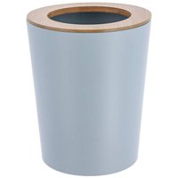 Tendance - Ausladender mülleimer aus metall mit bambusdeckel 5l - hellblau bambus Tendance - Ausladender mülleimer aus metall mit bambusdeckel 5l - hellblau bambus von TENDANCE