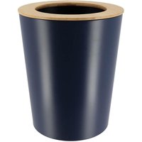 Tendance - Ausladender mülleimer aus metall mit bambusdeckel 5l - marineblau bambus Tendance - Ausladender mülleimer aus metall mit bambusdeckel 5l - marineblau bambus von TENDANCE