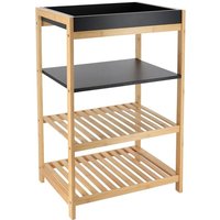 Bambus mdf möbel 4 regale - schwarz bambus Tendance von TENDANCE