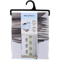 Tendance - Bedruckter polyester-duschvorhang 180x200cm 12 ringe pp weiss - palaos Tendance - Bedruckter polyester-duschvorhang 180x200cm 12 ringe pp weiss - palaos von TENDANCE