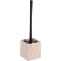 Eckige polyresin-wc-bürste mit steineffekt und mattschwarzem stiel - natürlich Tendance von TENDANCE