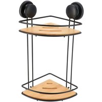Tendance - Eckregal auf saugnapf metallstruktur bambus 2 ebenen - schwarz bambus Tendance - Eckregal auf saugnapf metallstruktur bambus 2 ebenen - schwarz bambus von TENDANCE