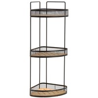 Eckregal mit 3 metallebenen und bambusplatten zum aufstellen - schwarz bambus - Tendance Eckregal mit 3 metallebenen und bambusplatten zum aufstellen - schwarz bambus - Tendance von TENDANCE