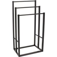 Handtuchhalter bambus 3 stangen - schwarz - Tendance von TENDANCE