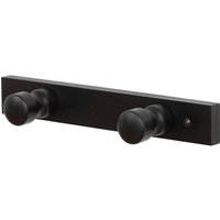 Tendance - Kleiderhaken aus holz zum befestigen mit 2 haken - schwarz von TENDANCE